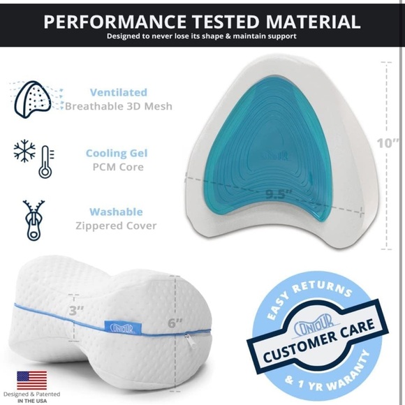 Cool Gel Leg & Knee Memory Foam Side Sleeper Support Pillow - Picture 5 of 7